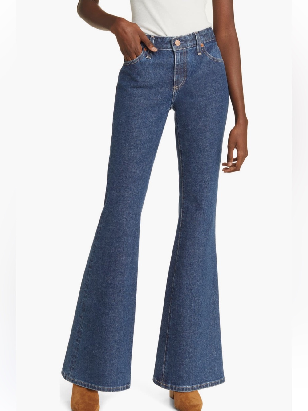 Ag Adriano Goldschmied Angeline Dark Blue High-Rise Flare Jeans